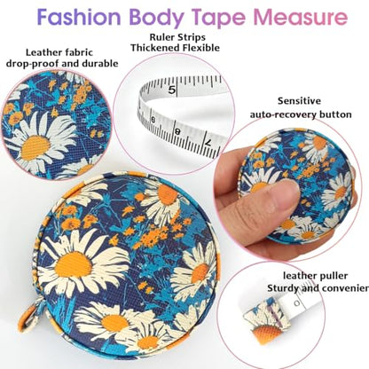Body Measuring Tape for Body Cloth Tape Measure Fabric Tailors Sewing Medical Measurements TapeLeather Tape Measure Retractable Dual Sided Ruler (Sea Bloom) - color: Sea Bloom