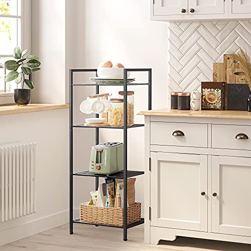 SONGMICS 4-Tier Storage Rack, Bathroom Shelf, Extendable Plant Stand