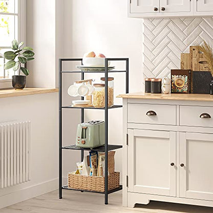 SONGMICS 4-Tier Storage Rack, Bathroom Shelf, Extendable Plant Stand