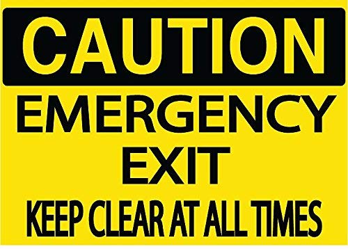"Caution, Emergency Exit, Keep Clear at All Times"- Durable Laminated Vinyl Floor Sign- Sign by Graphical Warehouse- 5S Safety and Security Signage (18x12") - size: 18x12"