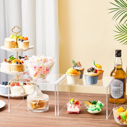 RattanView 2 Pcs 9 Inch Large Clear Acrylic Shelf Riser, 5mm Thick - color: Clear, size: 9 Inch, 5 mm