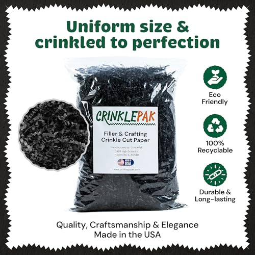 40LB Black Crinkle Cut Paper Filler, USA Made - color: Black, size: 40 LB