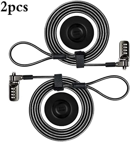 Laptop Cable Lock 4 Digital Combination Lock Security Computer Cable Lock Anti Theft Combination Lock Compatible for Tablet Laptop (2 Packs) - size: 2 Packs