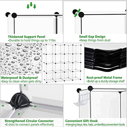 C&AHOME 16 Cube Storage Organizer Cube Shelves Units Storage Cubes, White - color: Transparent White