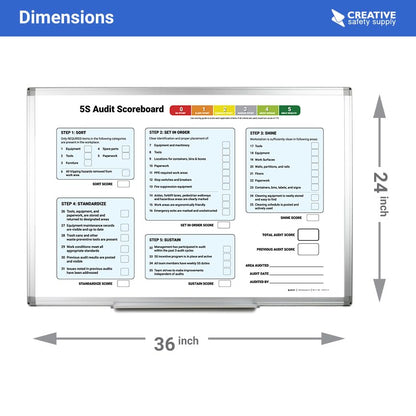 5S Audit Scoreboard Whiteboard 60" x 40" - size: 60"W x 40"H