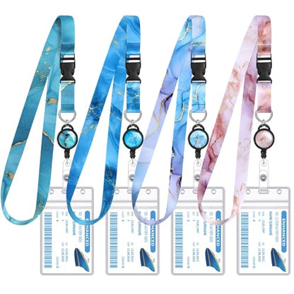 4 Pack Cruise Lanyard for Ship Cards, Cruise Essentials 2026, Blue Marble - color: Blue Marble