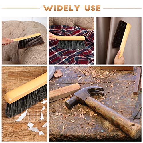 Patelai 2 Pcs Wooden Bench Brushes Fireplace Brush, Gray, Brown - color: Gray, Brown