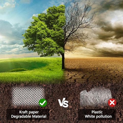 HOOPLE Honeycomb Packing Paper, Packing Paper for Moving, Alternative Bubble Cushion Wrap, Biodegradable Moving Supplies Bubble Packing Wrap Protective Roll With 30 Fragile Stickers. (white 15"x164') - color: white 15"x164'