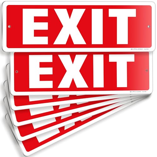 iSYFIX Exit Sign, 12x4 Inch, 6 Pack - color: Metal, size: 6 Pk 12x4