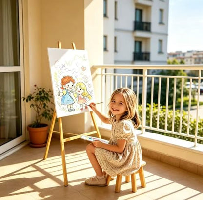 Gold Easel Stand for Signs , 43.5" Heavy Duty Metal Easel Stand - size: high--43.5"