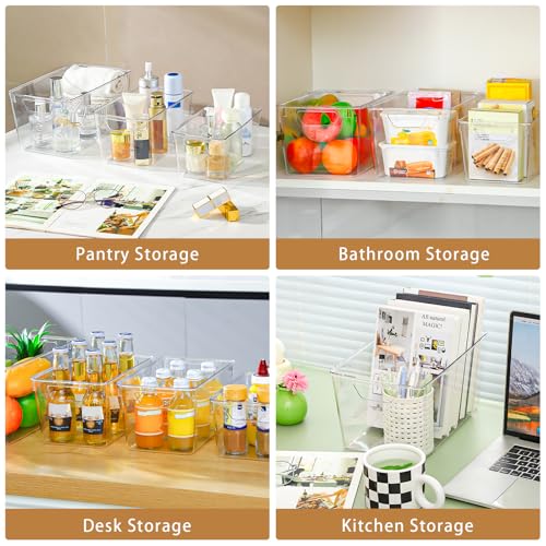 Freebat 12 Pack Pantry Organization and Storage,Clear Plastic Storage Bins - color: 4 Large&4 Middle&4 Small