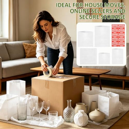BUYGOO 540Pcs Moving Supplies, Dish Packing Supplies for Moving, Cushion Foam Wrap Pouches with Fragile Stickers, 4 Sizes Foam Wrap Cushioning Material for Packing Storage and Shipping