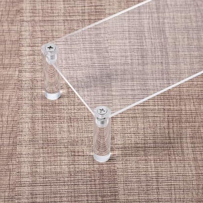 Acrylic Riser, Display Stand Clear Shelf 7.87x3.15x2 Inches Small Display Risers 1 Tier Rectangular Organizer Lightweight Tabletop Shelf for Cosmetic Products Tabletop Use and More
