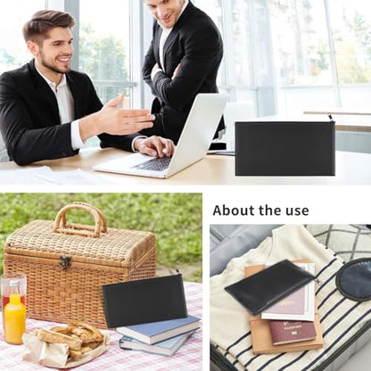 8 Pieces Money bags with zipper for cash, Money pouch,Cash Bag,Bank Bag,11x6.1 inch - color: 8 Pieces Black