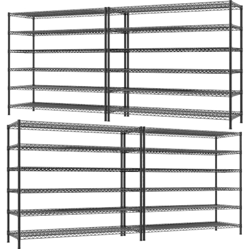 REIBII Storage Shelves, 3840LBS Heavy Duty&Adjustable Height for Basement - size: 4 SET-83" H x 55.5" W x 18" D