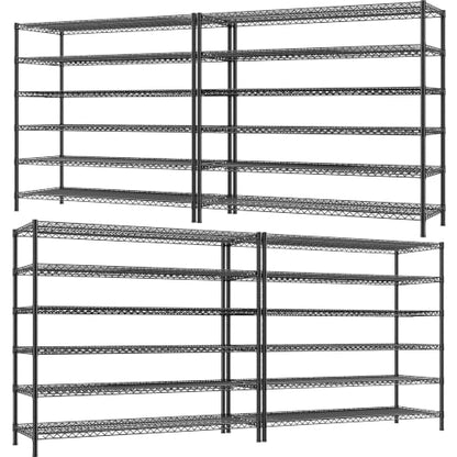 REIBII Storage Shelves, 3840LBS Heavy Duty&Adjustable Height for Basement - size: 4 SET-83" H x 55.5" W x 18" D