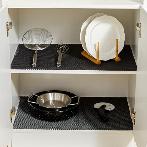 Shelf Liner for Kitchen Cabinets and Drawers, Black, 12" x 120" - color: Black, size: 12"W x 120"L