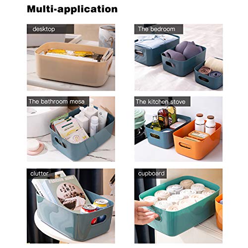 OWill 7 Pcs 2.1 L Plastic Storage Bins and Baskets for Efficient Home Classroom Organization Small Containers in Multicolour for Kitchen, Cupboard box, and Bathroom Organizer on Shelves and Tubs - size: 7Pcs Small