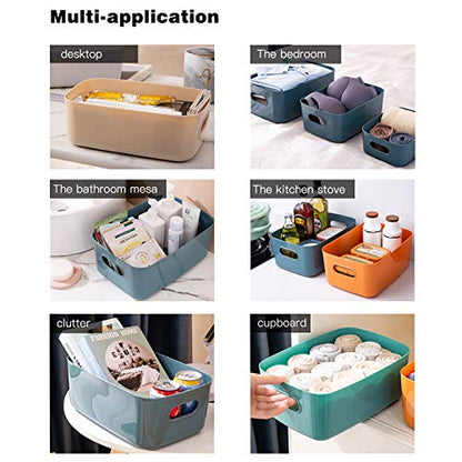 OWill 7 Pcs 2.1 L Plastic Storage Bins and Baskets for Efficient Home Classroom Organization Small Containers in Multicolour for Kitchen, Cupboard box, and Bathroom Organizer on Shelves and Tubs - size: 7Pcs Small