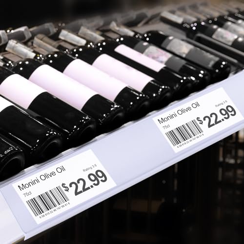 Shelf Label Strips 48" 100 Pack Self Adhesive 1.25”H Price Tag Holder Clear