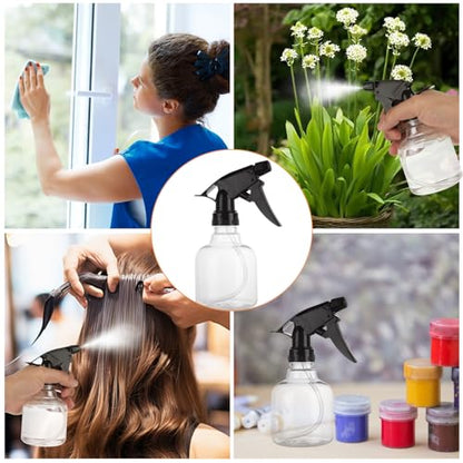 20 Pack 8 Oz Plastic Spray Bottle with Black Trigger Sprayers, Empty Refillable Spray Bottles with Adjustable Head Sprayer for Cleaning, Hair, Plant & Kitchen Use
