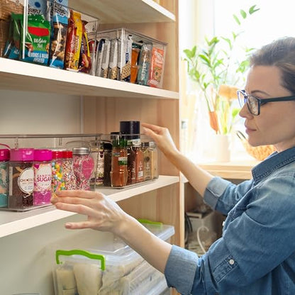 ClearSpace Pantry Storage Bins with Lids for Kitchen & Fridge, 2 Pack - size: 10"L x 6"W x 5"H
