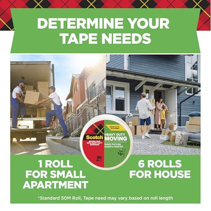 Scotch Heavy Duty Moving Tape, 1.88 in x 54.6 yd, 2 Disp. Rolls - style: 2 Tape Rolls + Handheld Dispenser