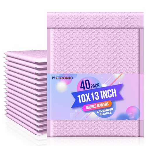 METRONIC Bubble Mailers 10x13" Padded Envelopes Lavender Purple 40 Pack - color: Lavender, size: 10x13" 40PC