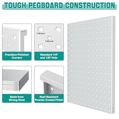 EVERHANGER Metal Pegboard Display Stand, Freestanding Tabletop Pegboard - color: Gray, size: 4pack 12"X16"