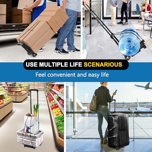 Folding Hand Truck Dolly Cart, Folding Cart Small Dolly with 2 Wheels, - color: 2 Wheel Iron