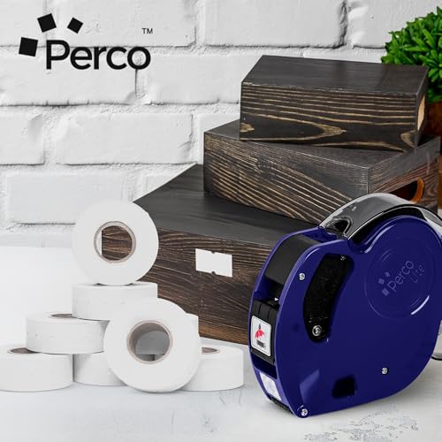Perco 1 Line Removable Adhesive Labels - 32,000 Blank Price and Date Gun Labels for Perco Lite, X, Plus and Pro 1 Line Price and Date Guns - 32 Rolls, 4 Sleeves - Made in USA - size: 4 Sleeves
