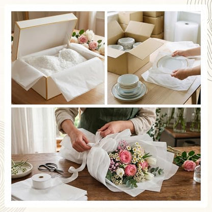 Simetufy 1280 Sheets 20x30 White Tissue Paper Bulk for Packing Moving - color: white, size: 1280 sheets