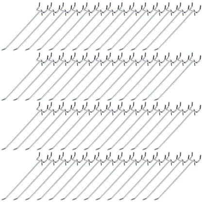 Funrous 100 Pack 8 Inch Stainless Steel Hooks for Pegboard, Silver - size: 8 Inch