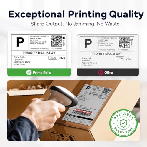 4” x 6” Direct Thermal Labels – 500 Labels (1 Roll, 500 per Roll) Water & Oil Resistant, Permanent Adhesive – Compatible with Zebra, Rollo & Similar Printers (Not for DYMO) (1 Roll) - size: 1 Roll