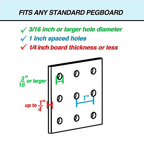 Pegboard Baskets, Set of 4 Black - Hooks to Any Peg Board - Pegboard Accessories, Square Style Wire Shelf Baskets - Organize Tools, Workbench, Garage Storage - Wall Organizer Attachments - size: a. Sizes S+M+L+XL Pack