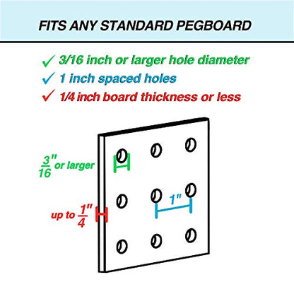 RightArrange Pegboard Basket Size M, Black - Hooks to Any Peg Board - Square Style Wire Shelf Baskets - Organize Tools, Workbench, Accessories, Garage Storage - Wall Organizer Attachments - size: Medium