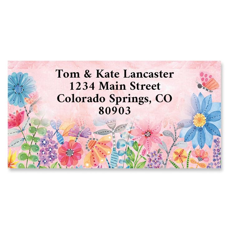 Jenny's Garden Personalized Foil Border Address Labels Set of 144, Self-Adhesive, Flat-Sheet Address Labels - color: Jenny's Garden