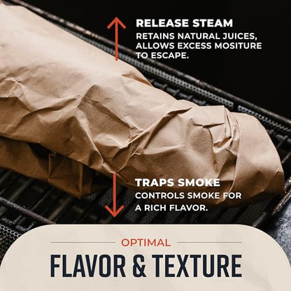 Brown Kraft Butcher Paper Roll - 18 Inch x 100 Feet - USA Made - Food-Grade Paper for Wrapping and Smoking Meat, BBQ, Grilling, Perfect Brisket Crust - Durable, Unbleached, Uncoated & Unwaxed - size: 18 Inches x 100 Feet (1-Pack)