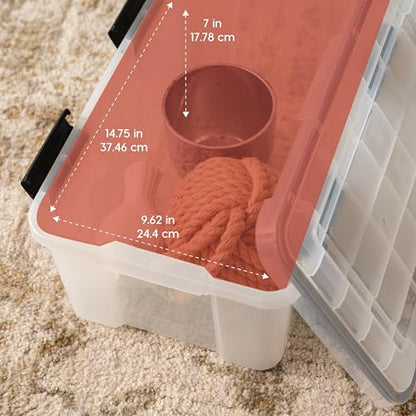 IRIS USA 6-Pack 19 Qt Storage Bins with Gasket Lids, Clear/Black - size: 19 Qt, style: 6 Pack