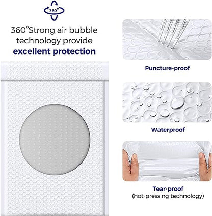 Fuxury Bubble Mailers 10.5x16" White Padded Envelopes 3750Pack Bulk Pallet - color: White, size: 10.5x16" 3750PC