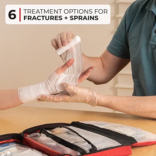 Thrive Home Essentials First Aid Kit (291 Pieces) - First Aid Bag with Multi-Sized Bandage, Gauze, Wipes, Scissors, Gloves, Tape, Ice Pack and More - style: 291 Piece - Red