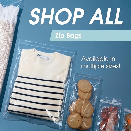 16" X 18" Large Zip Bags (100 Count) - 2 Mil Clear Reclosable - size: 16” X 18”