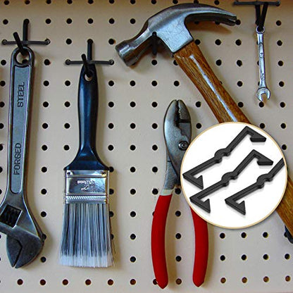 Hicarer 50 Pegboard Locks for Hooks, Black Plastic Peg Hook Clips