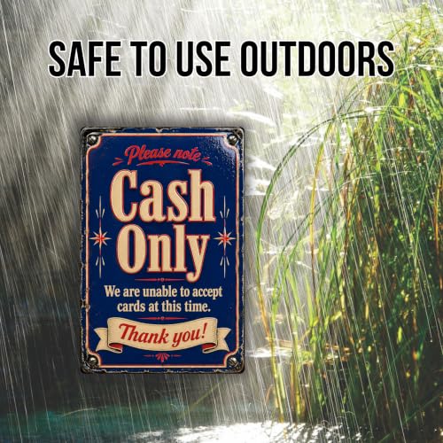 Cash Only Vintage Enamel Business Sign - style: Cash Only