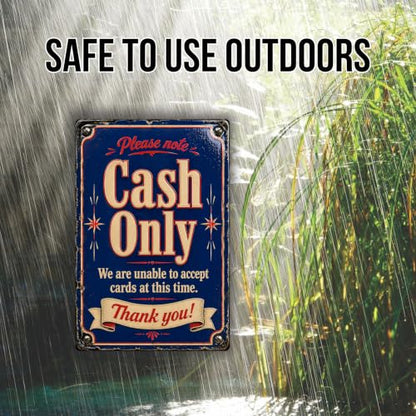 Cash Only Vintage Enamel Business Sign - style: Cash Only