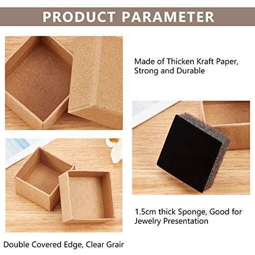 PH PandaHall 48 Pack Ring Gift Box, 1.5x1.5x1.1 Inch Jewelry Gift Boxes Square Cardboard Jewelry Box with Foam Small Earring Packing Boxes for Selling Mother's Day Wedding Birthday Business