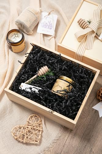 Mefleet 1 LB Crinkle Paper Filler Black Shredded Paper for Gift Box Basket - color: Black
