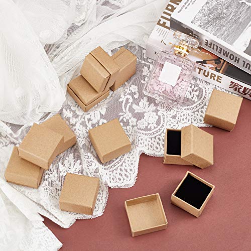 PH PandaHall 48 Pack Ring Gift Box, 1.5x1.5x1.1 Inch Jewelry Gift Boxes Square Cardboard Jewelry Box with Foam Small Earring Packing Boxes for Selling Mother's Day Wedding Birthday Business