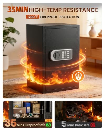[2026 Upgraded] -35 Min Real Fireproof Safe-3.6 Cu Ft Large Safe for Home - size: 3.5 Cuft-35MINS