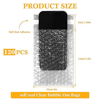 Perkoop Bubble Bags Double Bubble Pouches, 4 x 5.5 Inch, 120 Pcs - size: 4 x 5.5 Inch